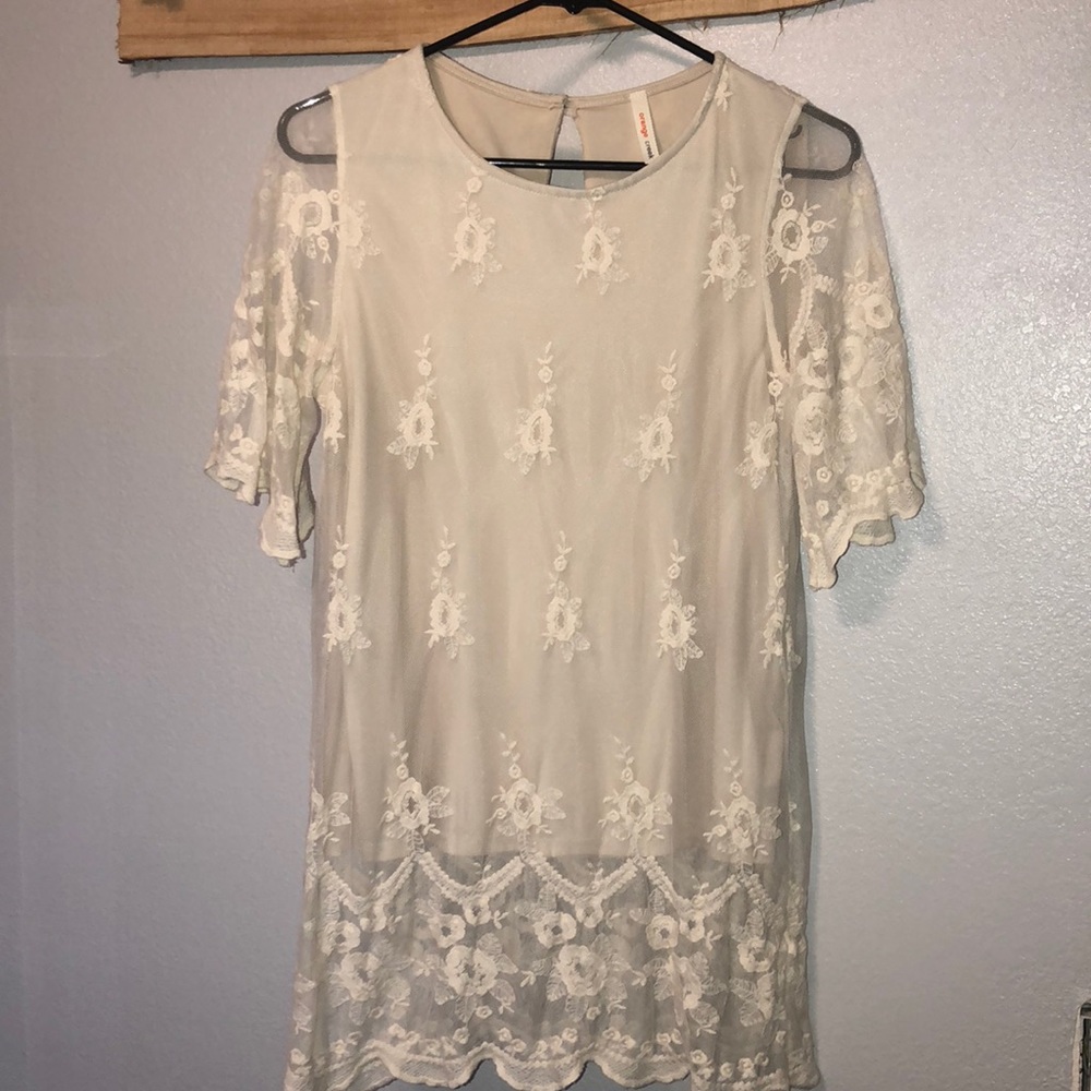Orange Creek cream laced blouse